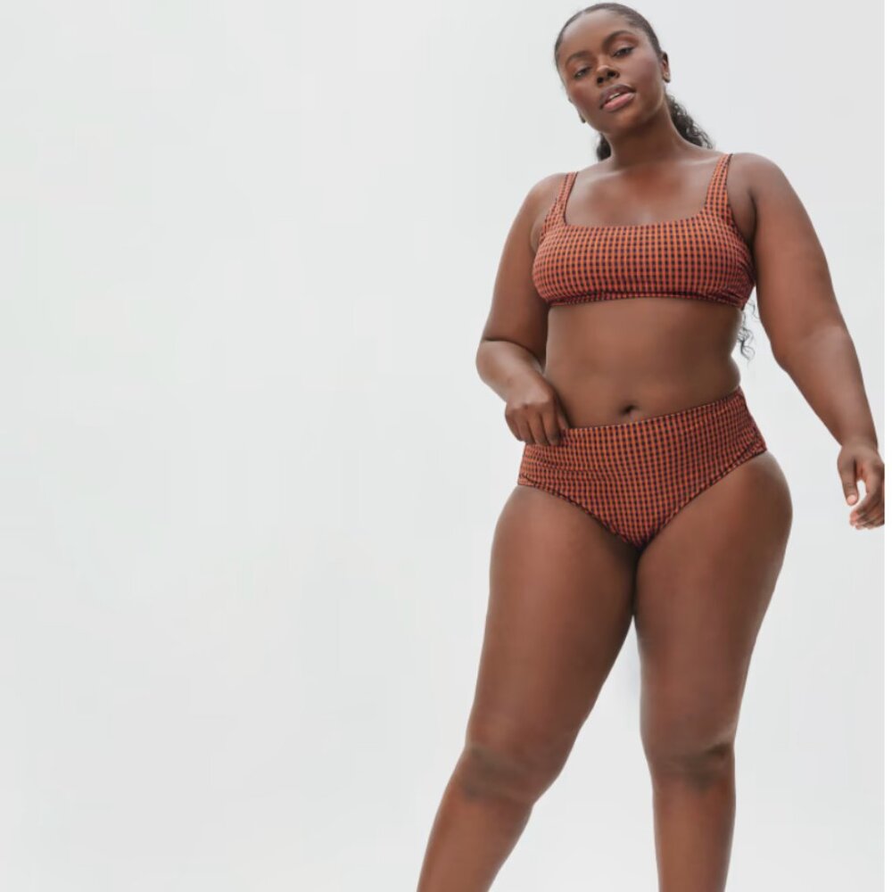 New Everlane The Square-Neck Bikini Top SM and The High-Rise Hipster Bottom MED